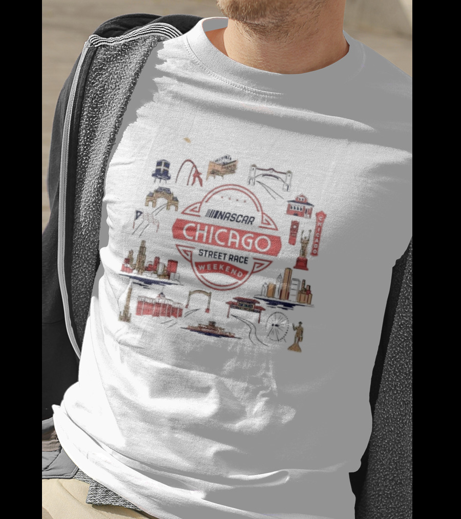 NASCAR Chicago Street Race Weekend Landmarks T-Shirt