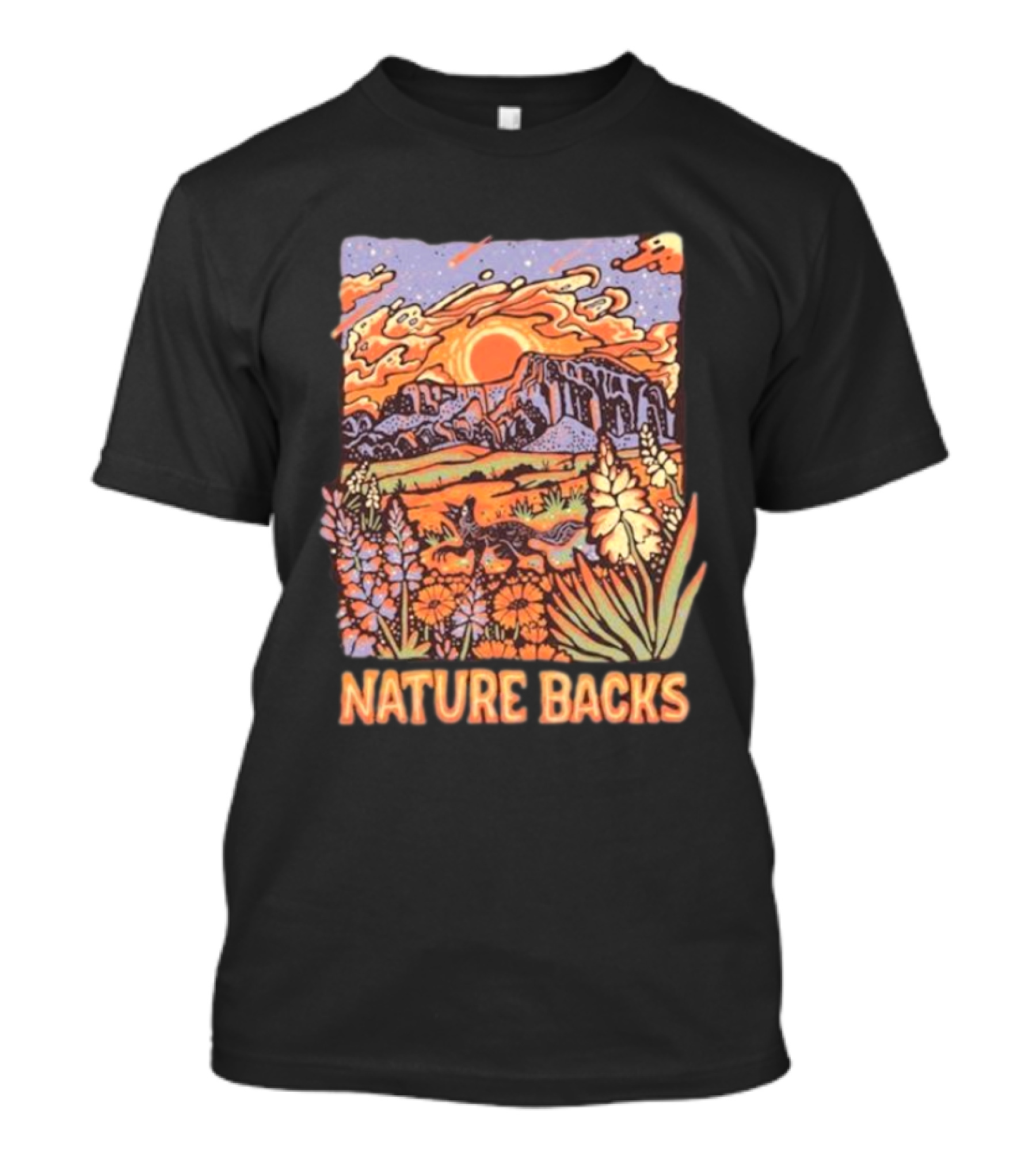 Nature Backs Vibrant Canyon At Sunset T-Shirt