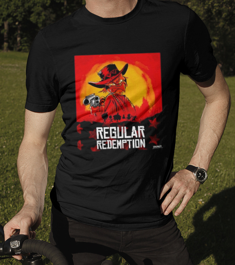 Regular Redemption Cartoon Cowboy Western Gunman T-Shirt