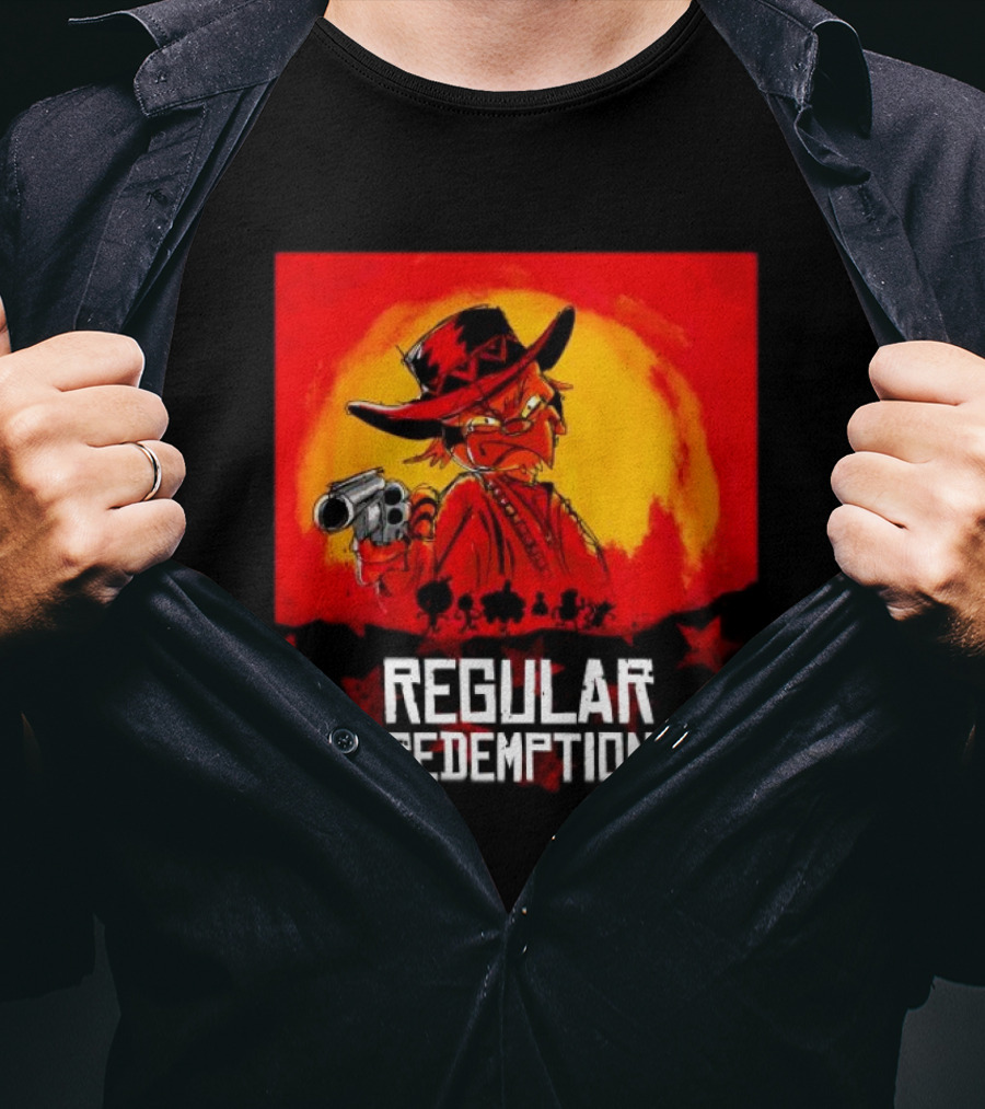 Regular Redemption Cartoon Cowboy Western Gunman T-Shirt
