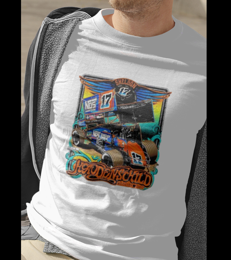 Sheldon Haudenschild NOS Energy Drink 17 Wooster Ohio Classic Ink Racing T-Shirt