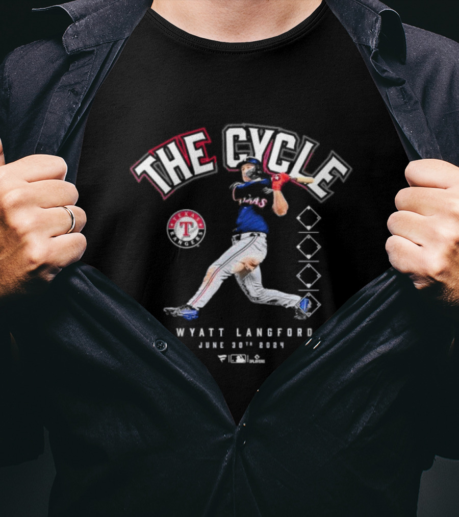 Wyatt Langford The Cycle Texas Rangers June 30th T-Shirt