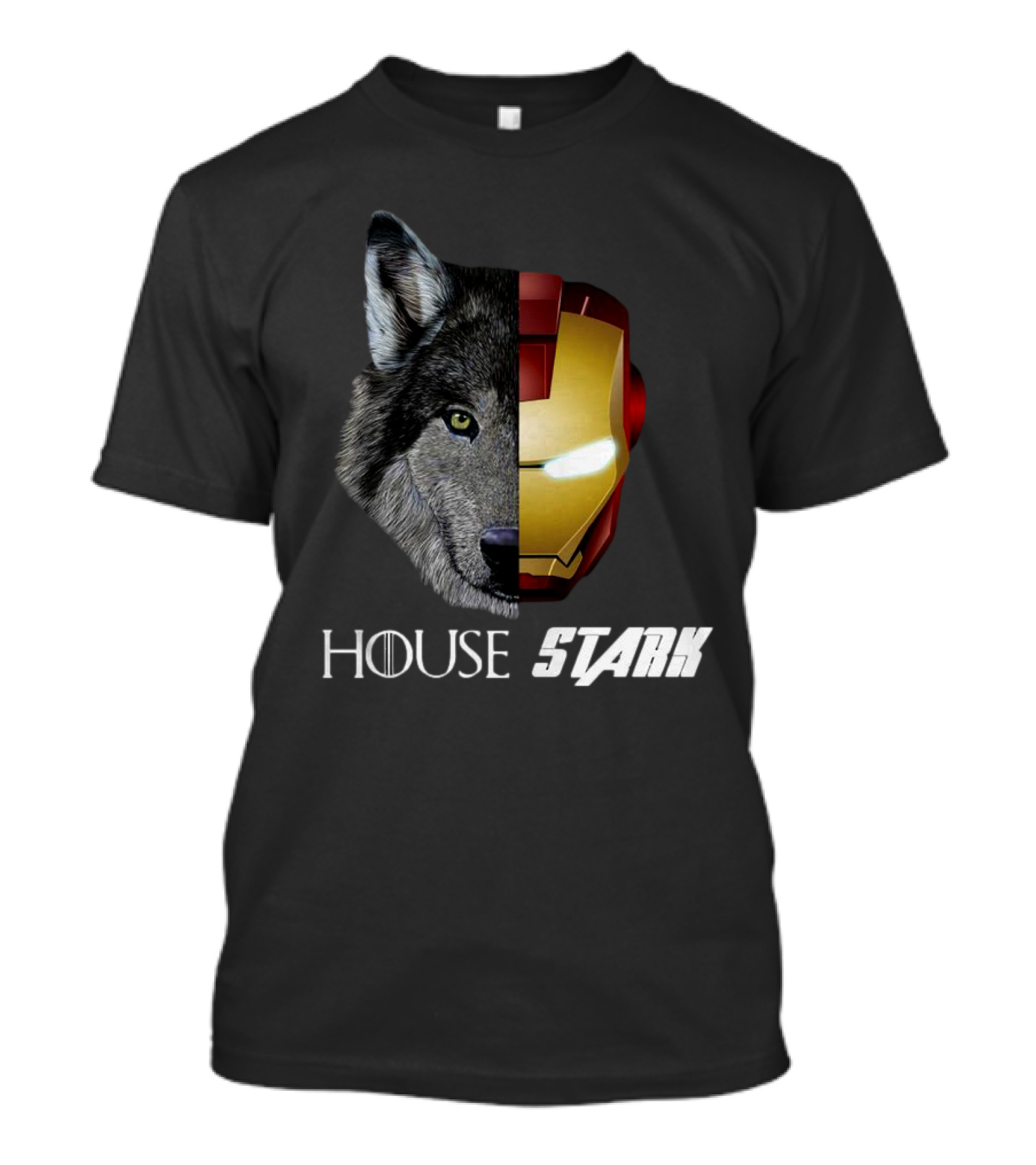House Stark Iron Man Wolf Helm Stark T-Shirt