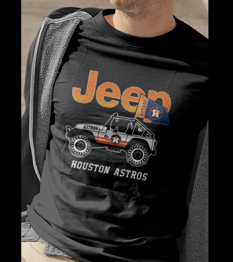 Jeep Astros Houston Astros Baseball Flag Wrangler T-Shirt