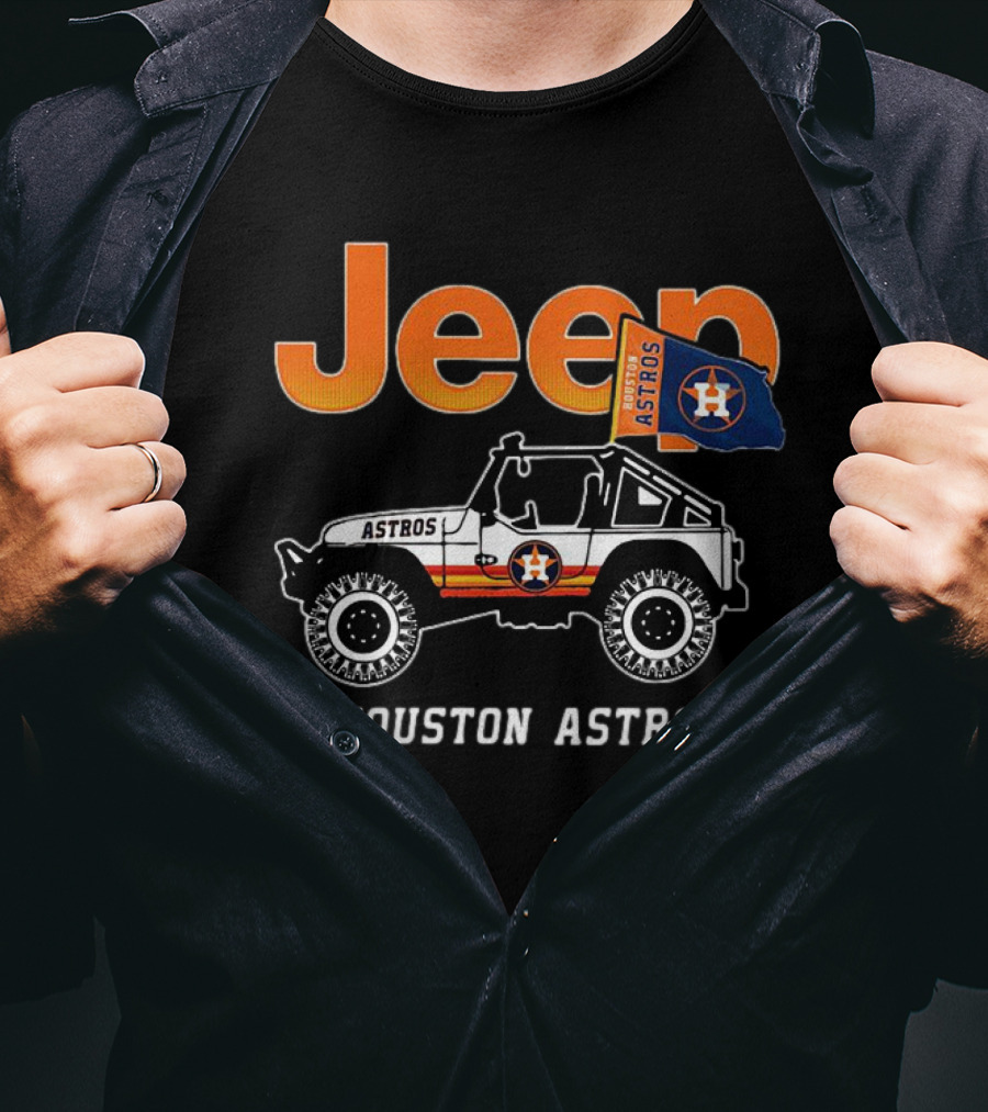 Jeep Astros Houston Astros Baseball Flag Wrangler T-Shirt
