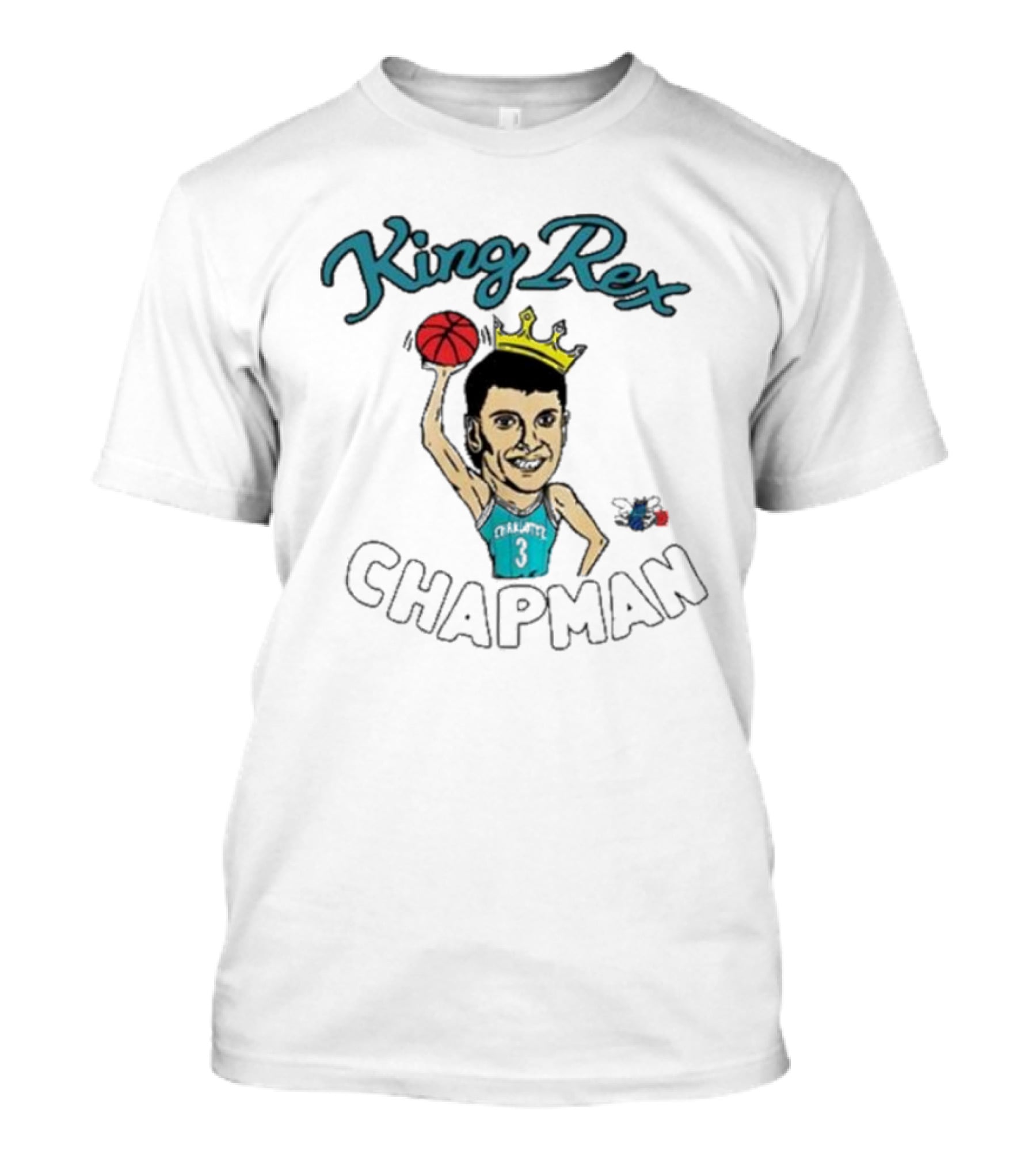 King Rex Chapman Basketball Legend With Crown And Ball In Charlotte 3 Jersey T-Shirt