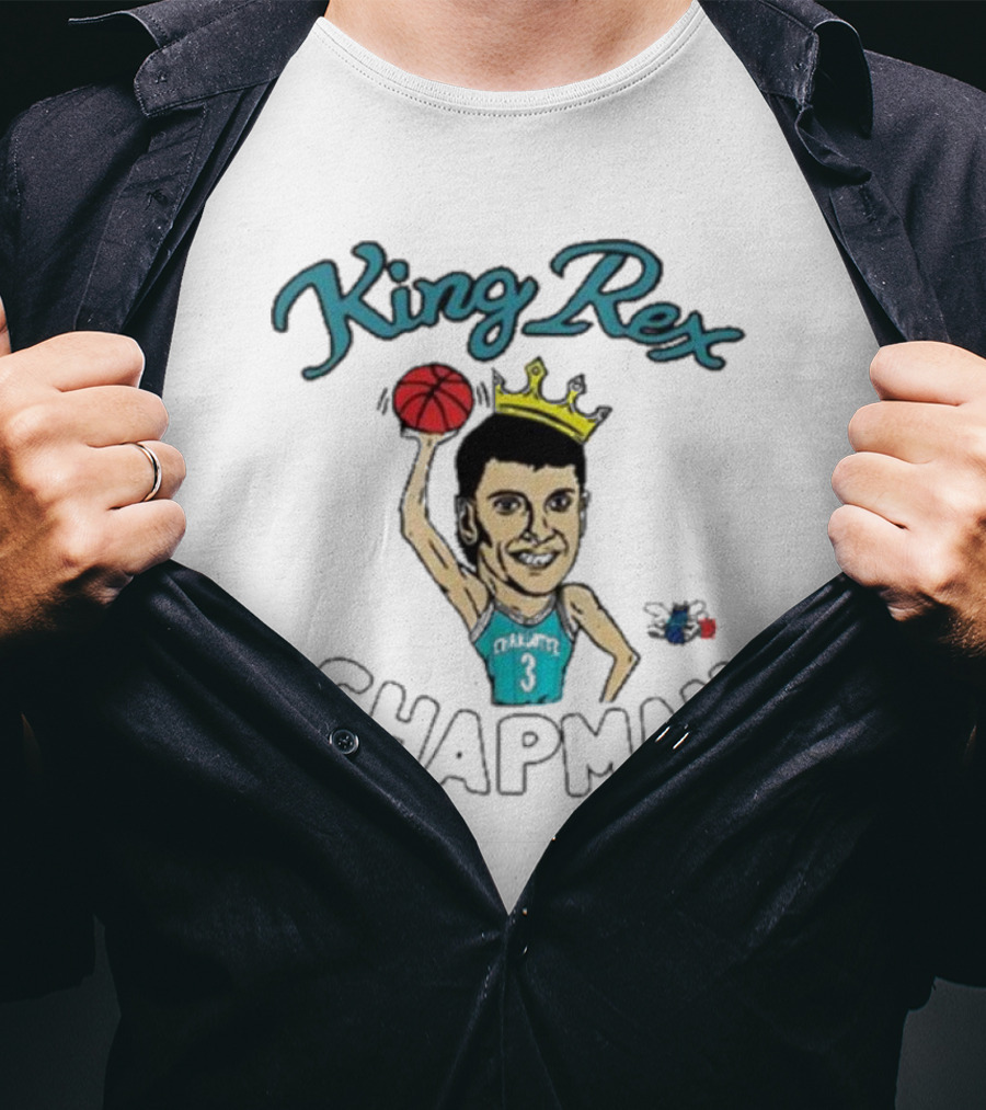 King Rex Chapman Basketball Legend With Crown And Ball In Charlotte 3 Jersey T-Shirt