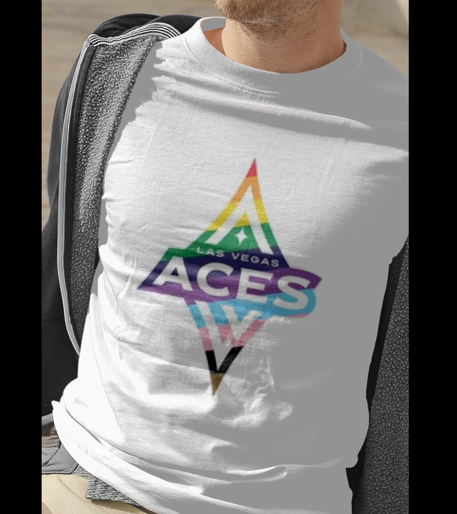 Las Vegas Aces Pride Rainbow Logo T-Shirt