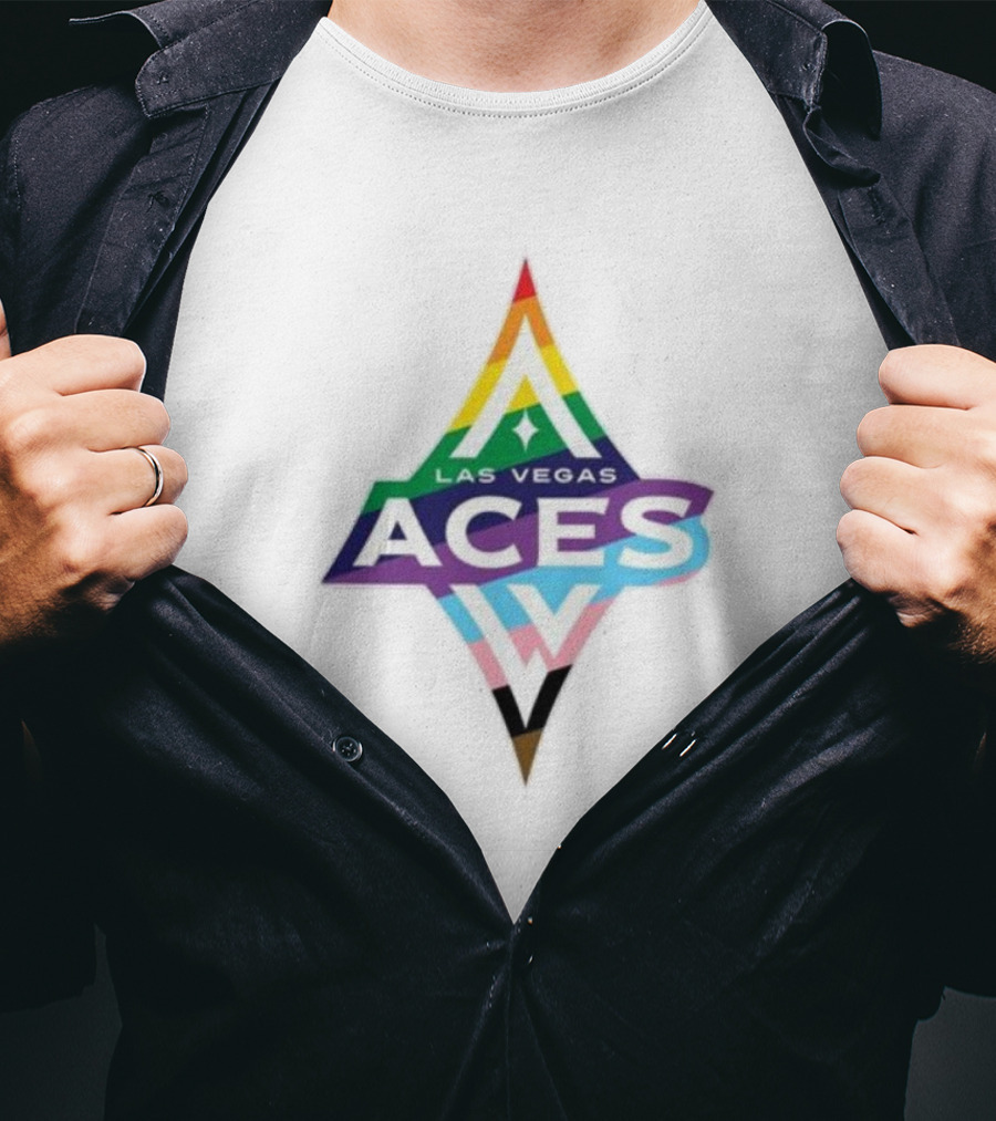 Las Vegas Aces Pride Rainbow Logo T-Shirt
