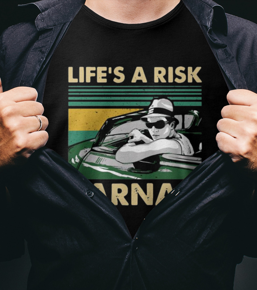 Life's A Risk Carnal Vintage Cool Car And Sunglasses T-Shirt