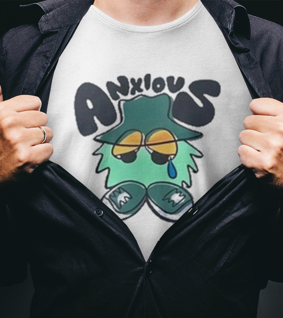 Anxious Tearful Character With Sunglasses And Hat T-Shirt