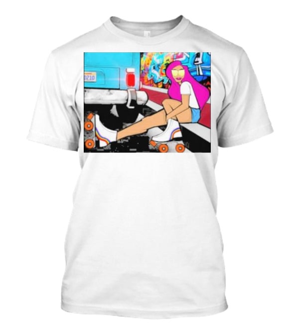 Tasha Vibrant Roller Skating Cali Street Art Vibe T-Shirt