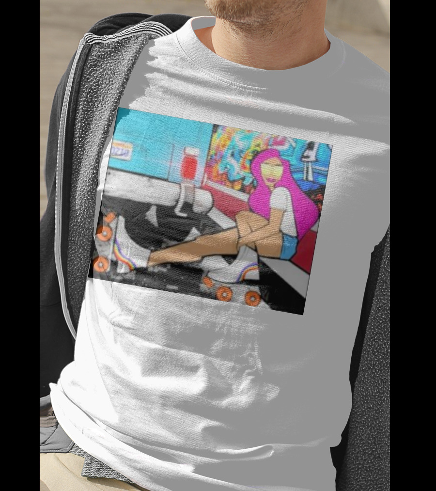 Tasha Vibrant Roller Skating Cali Street Art Vibe T-Shirt