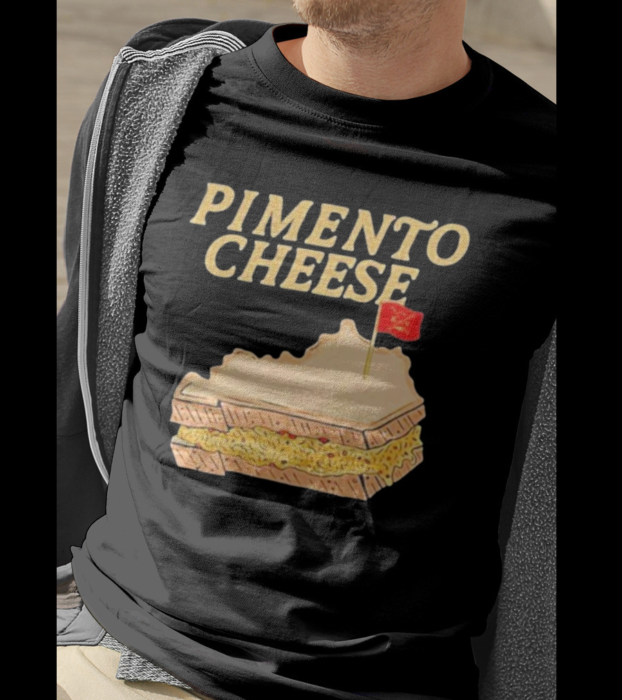 Pimento Cheese Sandwich With Kentucky Shape And Flag T-Shirt