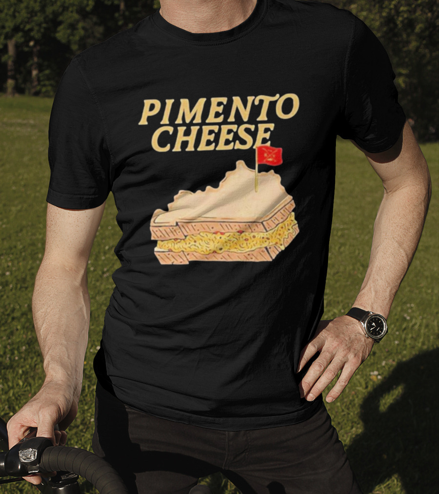 Pimento Cheese Sandwich With Kentucky Shape And Flag T-Shirt