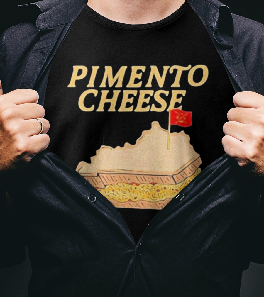 Pimento Cheese Sandwich With Kentucky Shape And Flag T-Shirt