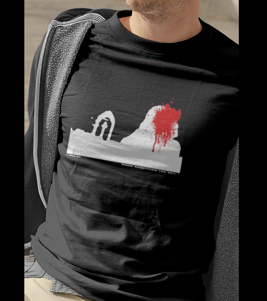 Siqaeda Funeral I Know Something You Don’t Red Splatter Archway Scene T-Shirt