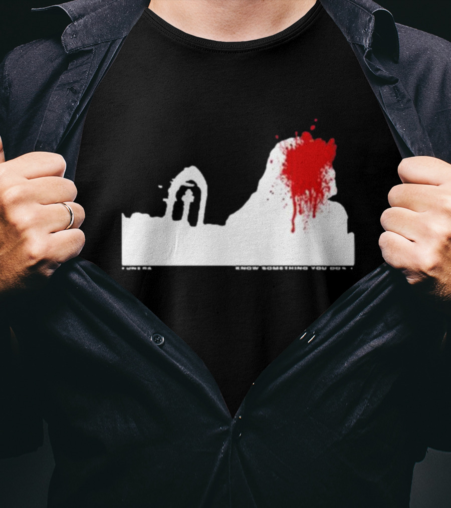 Siqaeda Funeral I Know Something You Don’t Red Splatter Archway Scene T-Shirt