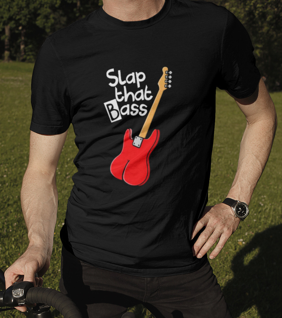 Slap That Bass Red Electric Guitar T-Shirt