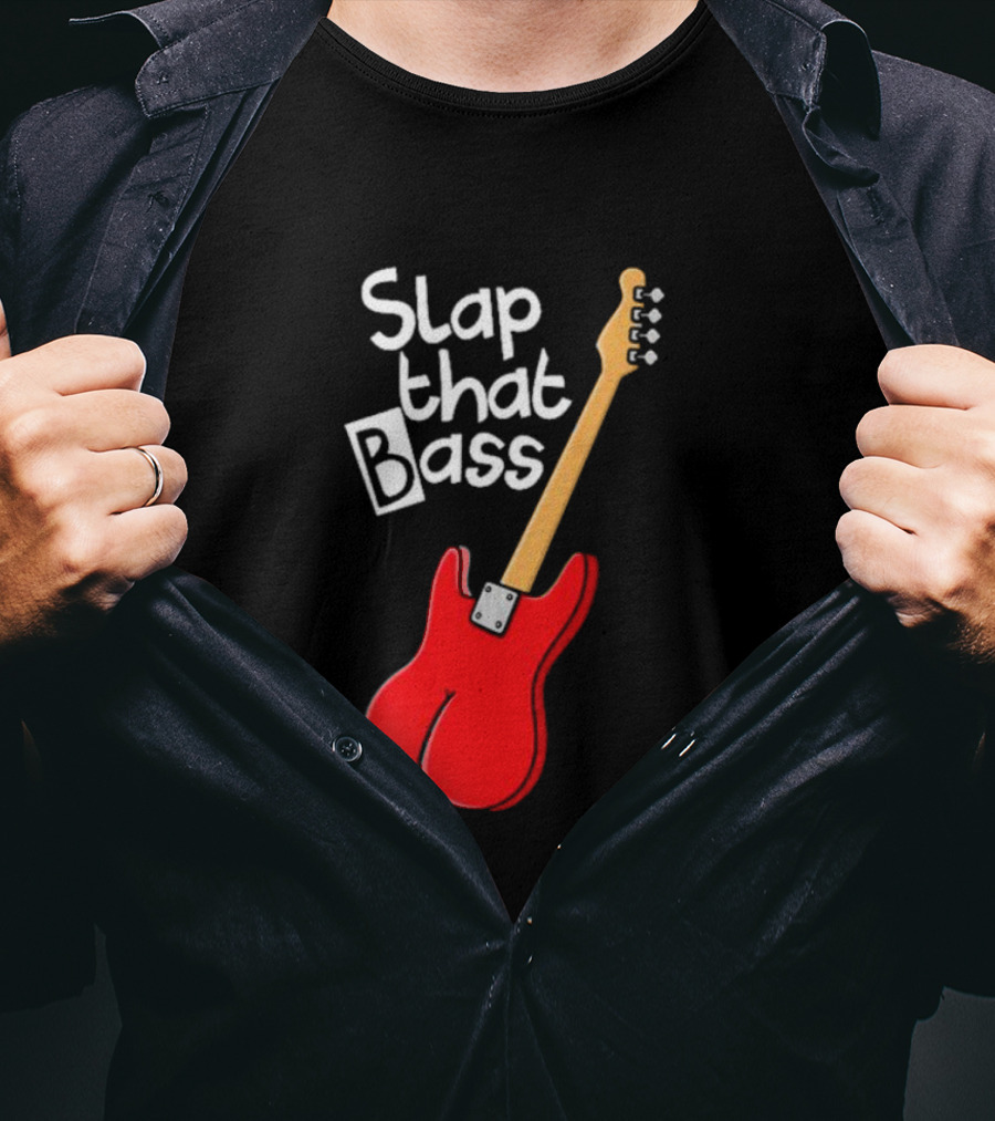 Slap That Bass Red Electric Guitar T-Shirt