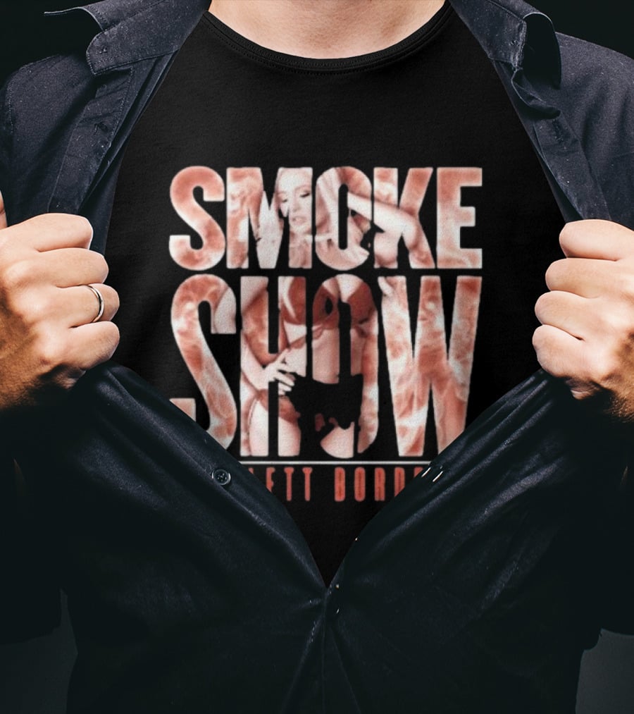 SMOKE SHOW SCARLETT BORDEAUX Text And Image Combination T-Shirt