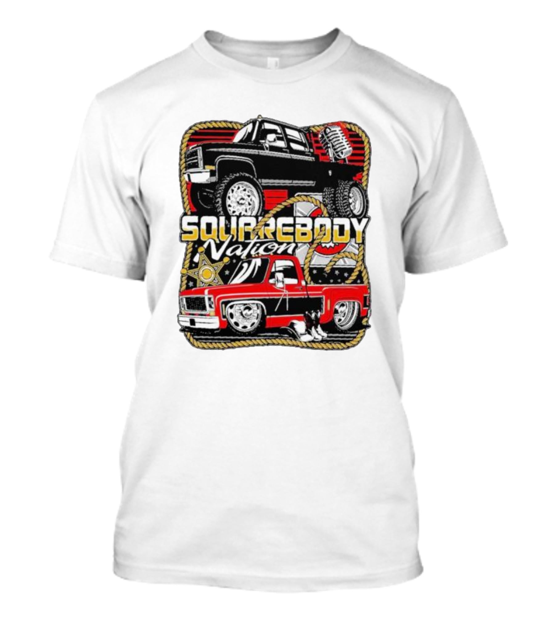 Squarebody Nation Pick Up Trucks And Cowboys Icons T-Shirt