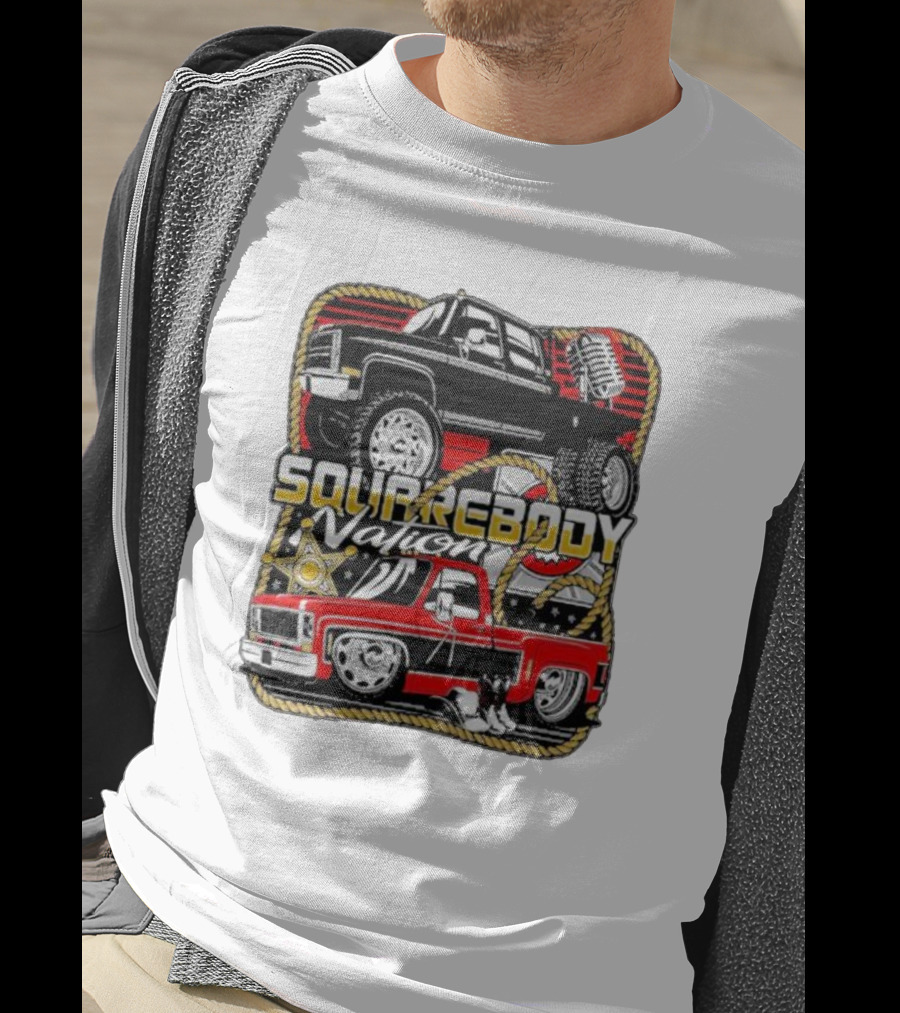Squarebody Nation Pick Up Trucks And Cowboys Icons T-Shirt