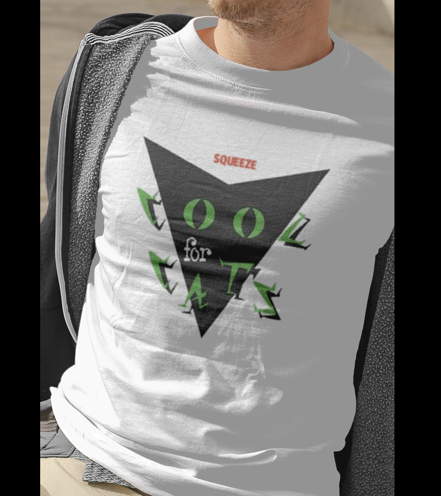Squeeze Cool For Cats Black Green Eyes Triangle T-Shirt