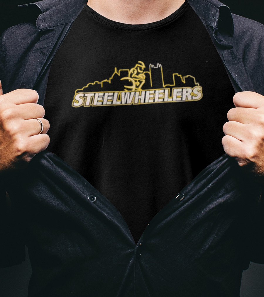 Steelwheelers Urban Skyline Cyclist T-Shirt
