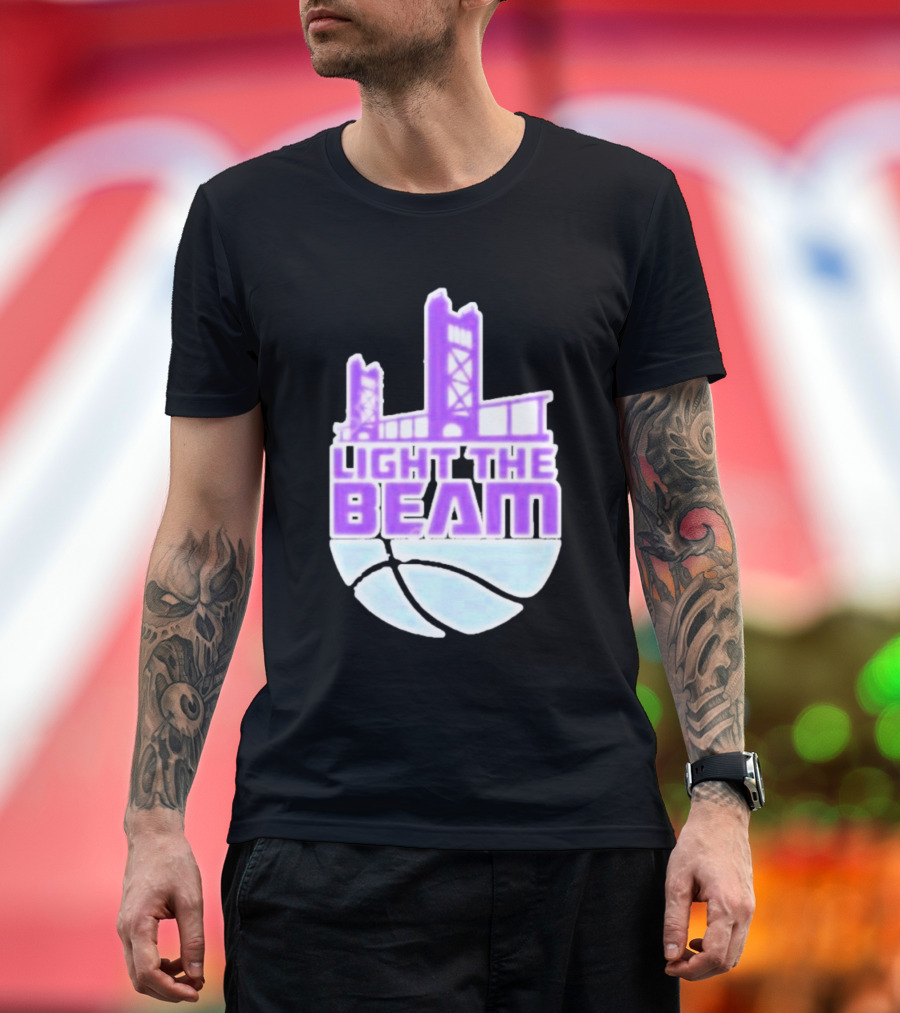 Noel Harris Light The Beam Sacramento Kings Basketball Tower T-Shirt