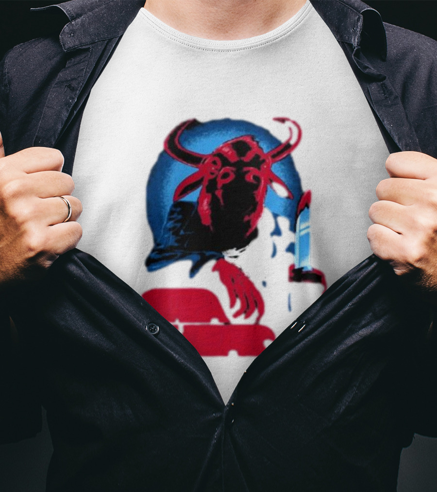 Papa Meat Cyber Bully Cow With Knife Dark Humor T-Shirt