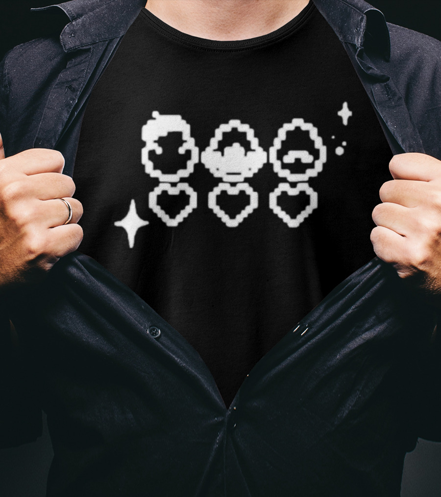 Qsmp Store Qsmp Origina Egg Pixel Hearts Trio T-Shirt
