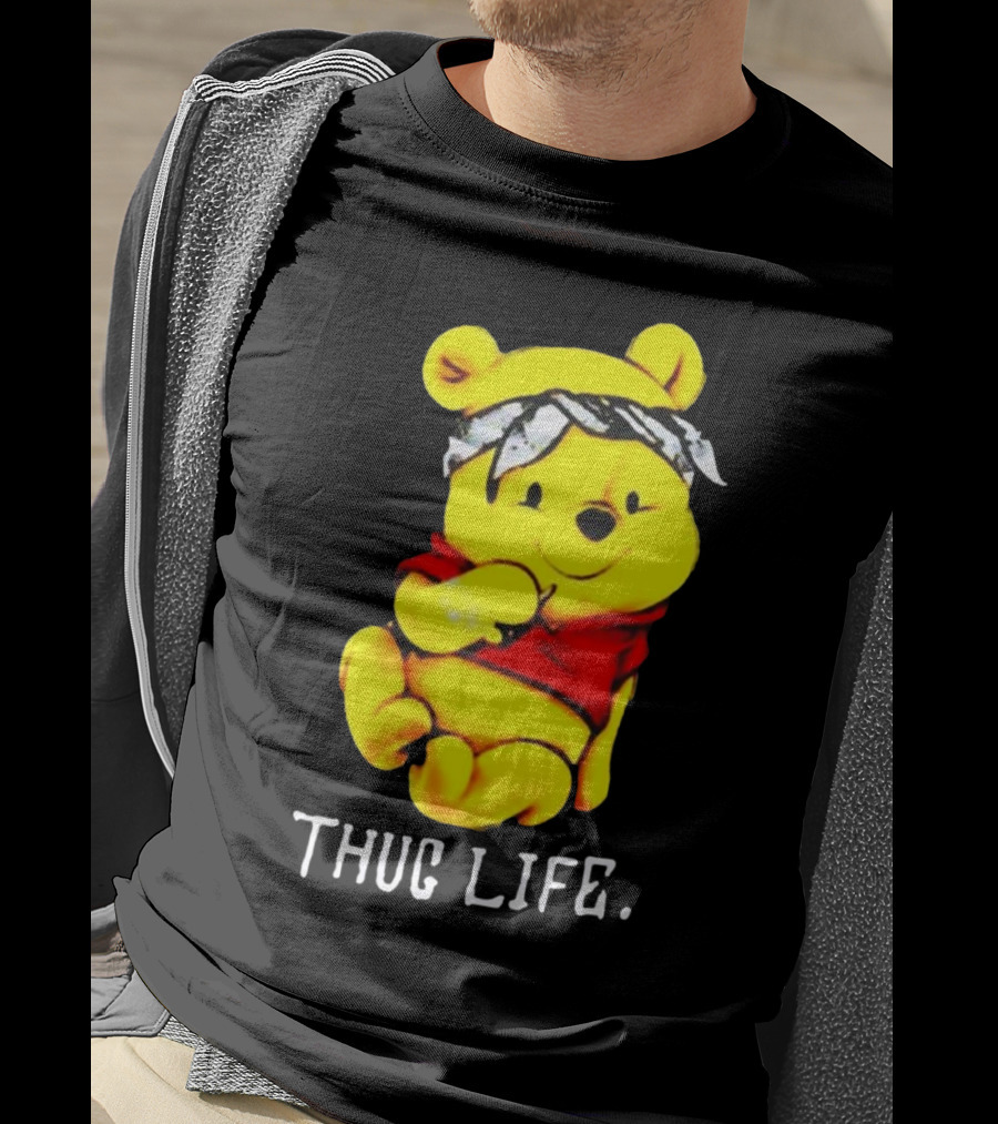 Rare Winnie The Pooh Thug Life Bandana T-Shirt