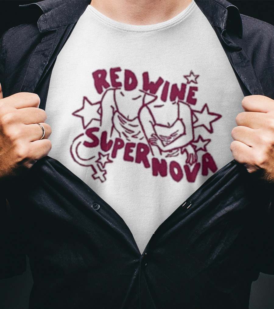 Red Wine Supernova Stars And Astrological Symbols T-Shirt