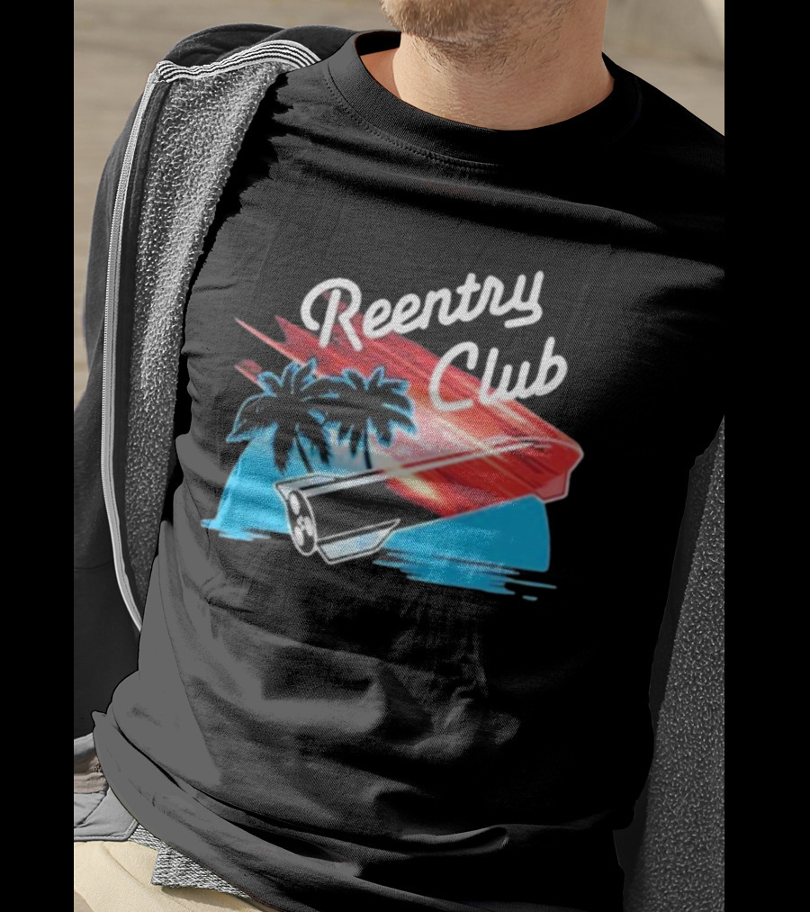 Reentry Club NFS Palm Tree Retro Space Capsule Vibrant T-Shirt