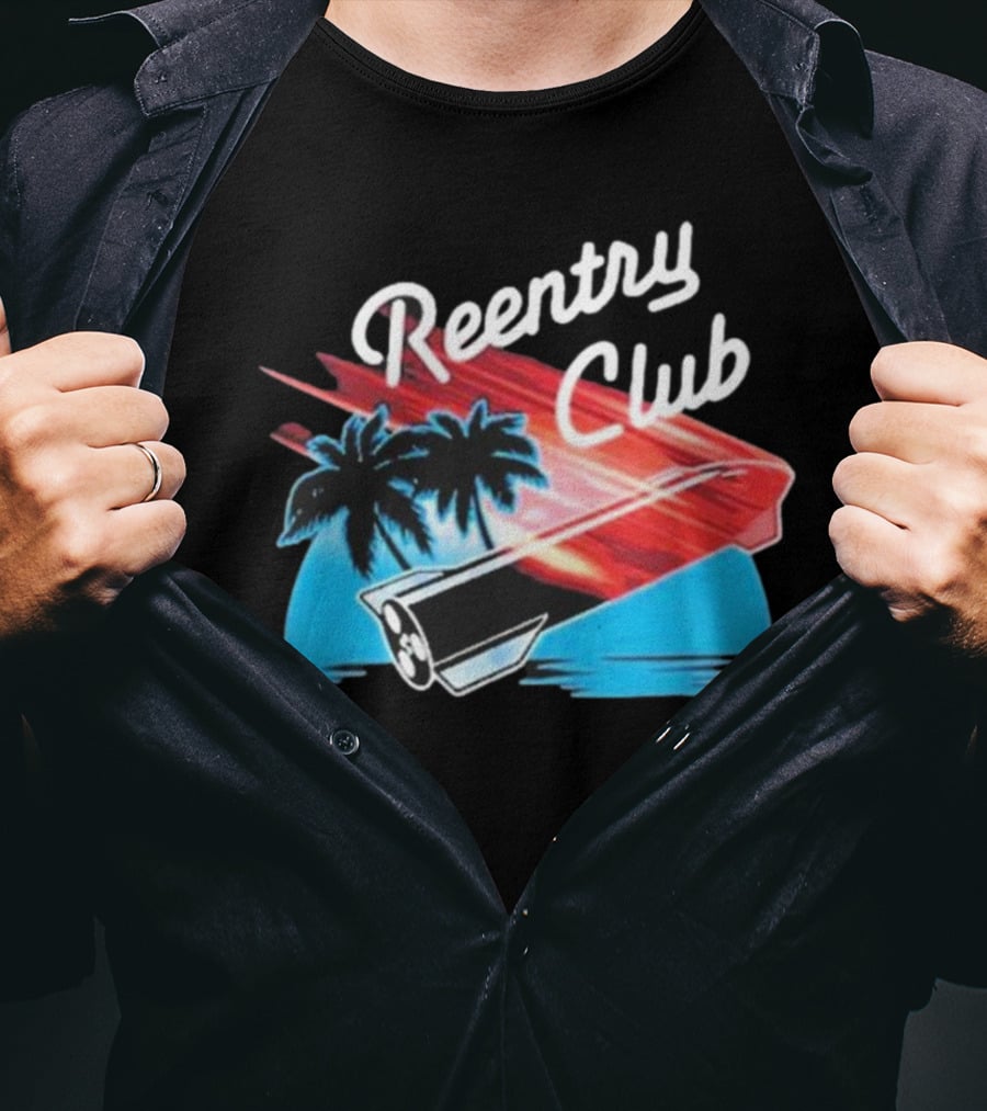 Reentry Club NFS Palm Tree Retro Space Capsule Vibrant T-Shirt