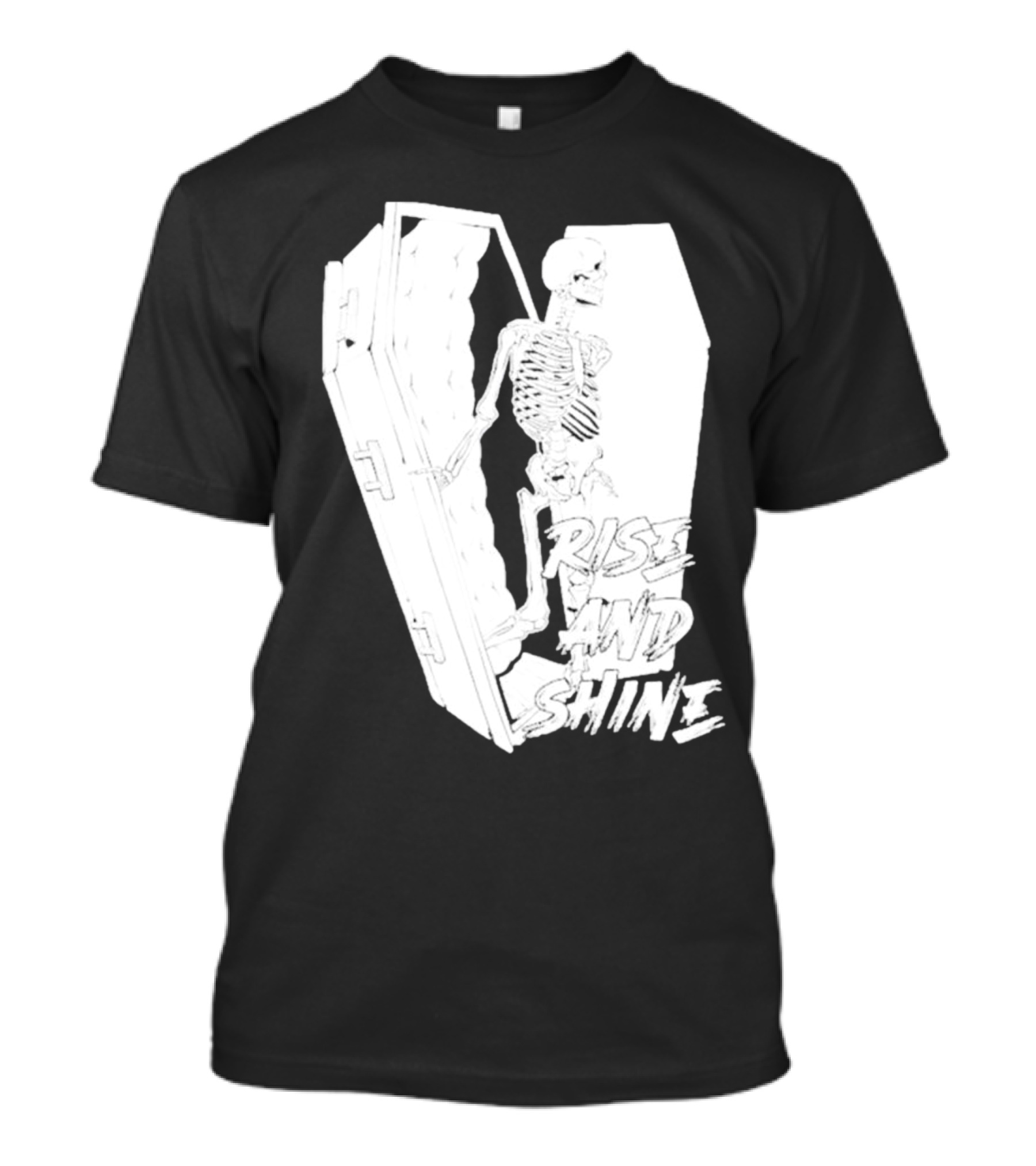 Rise And Shine Skeleton Emerging From Coffin T-Shirt