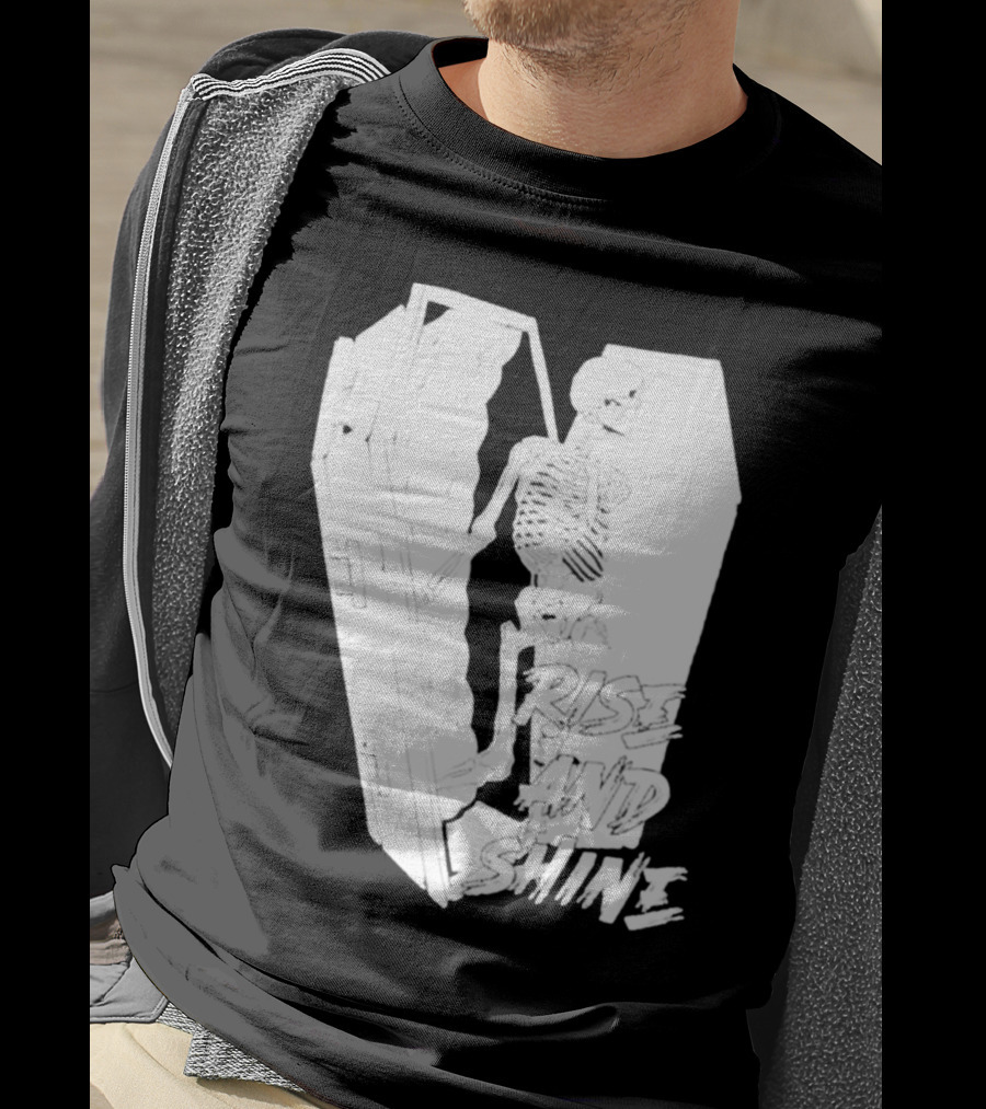Rise And Shine Skeleton Emerging From Coffin T-Shirt