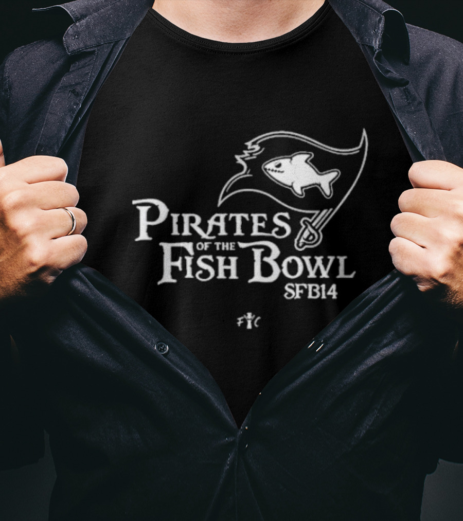 Pirates Of The Fish Bowl SFB14 Flag Shark T-Shirt