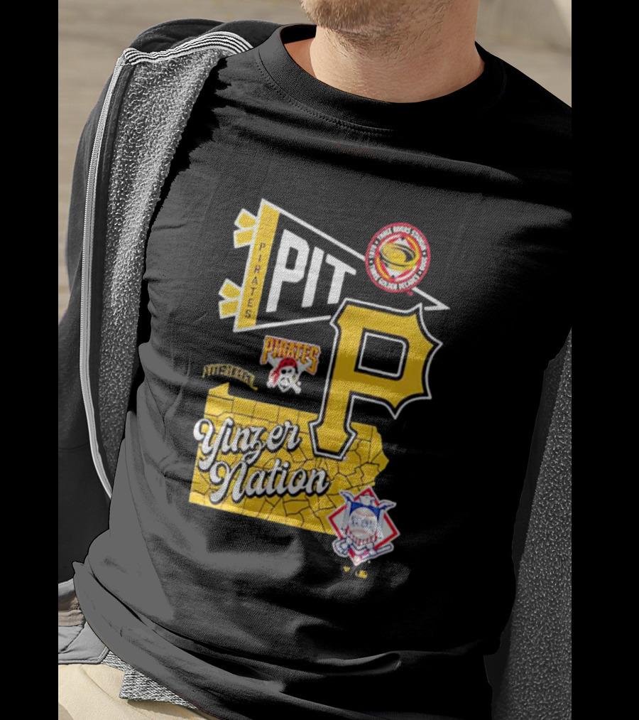 Pittsburgh Pirates PIT Logo Yinzer Nation Medical Firefighters Union T-Shirt
