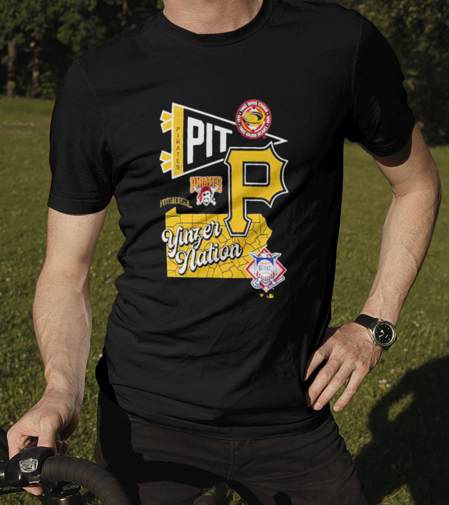 Pittsburgh Pirates PIT Logo Yinzer Nation Medical Firefighters Union T-Shirt