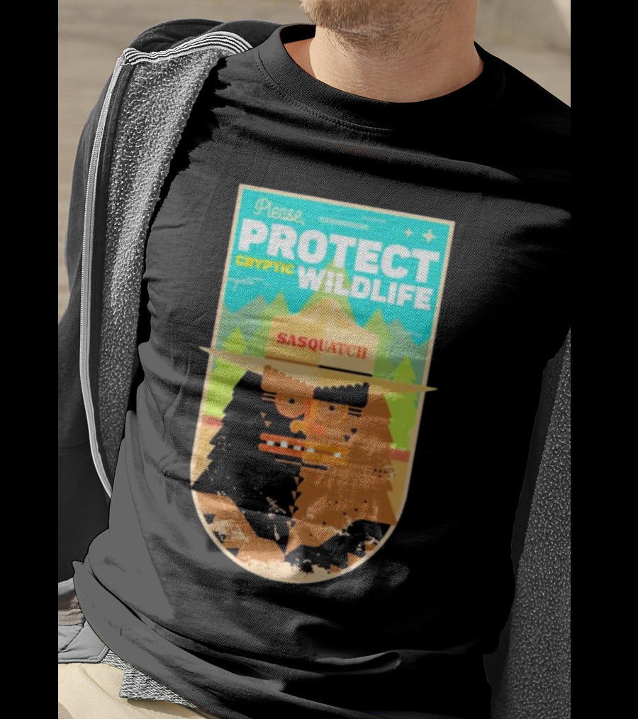 Please Protect Cryptic Wildlife Sasquatch T-Shirt
