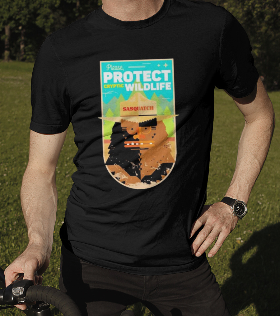 Please Protect Cryptic Wildlife Sasquatch T-Shirt