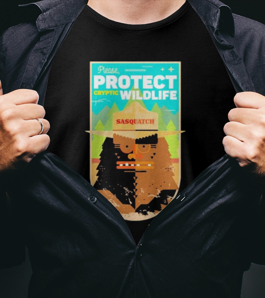 Please Protect Cryptic Wildlife Sasquatch T-Shirt