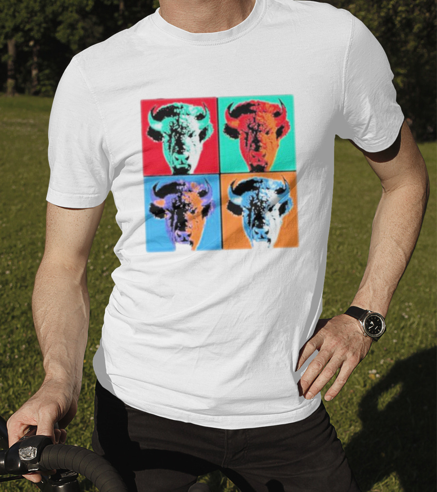 Pop Art Buffalo Quadrant In Vibrant Colors T-Shirt