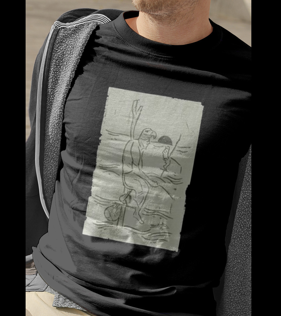 Sage Sri Lanka Stilt Fisherman Drawing T-Shirt