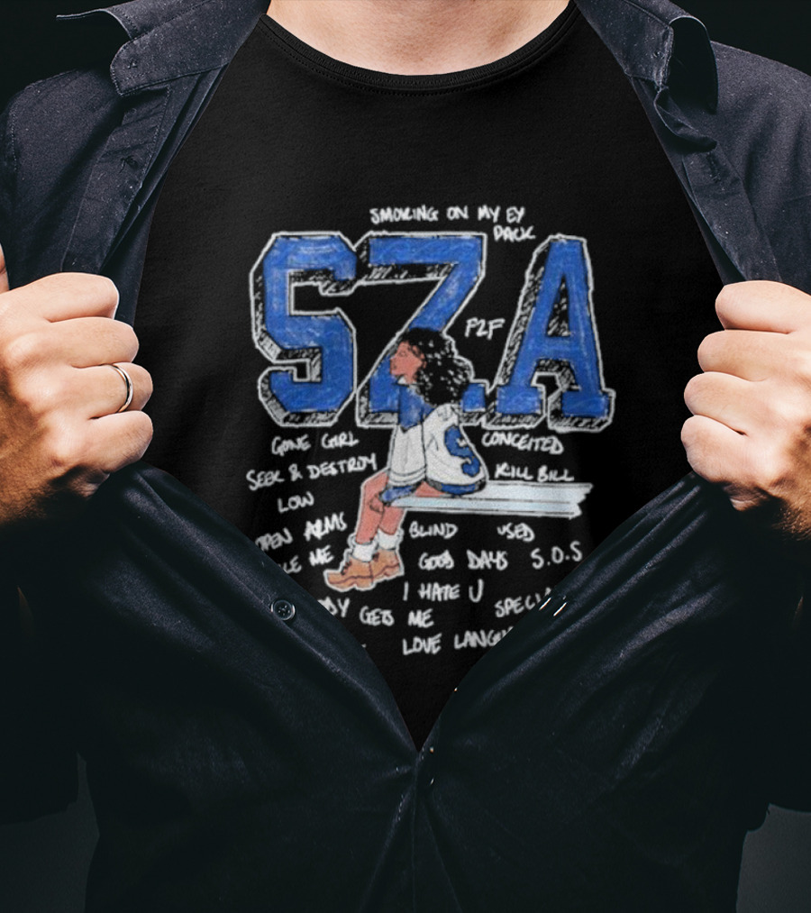 SZA S.O.S Sketchbook Gone Girl Kill Bill Good Days Special Ghost In The Machine T-Shirt