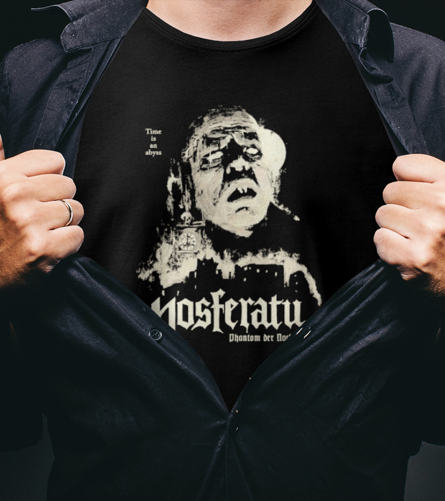 Time Is An Abyss Nosferatu Phantom Der Nacht Black And White Horror T-Shirt