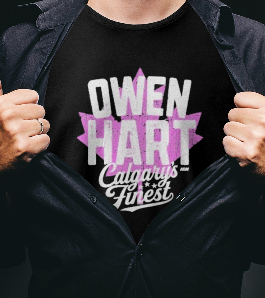 Owen Hart Calgary’s Finest Maple Leaf T-Shirt