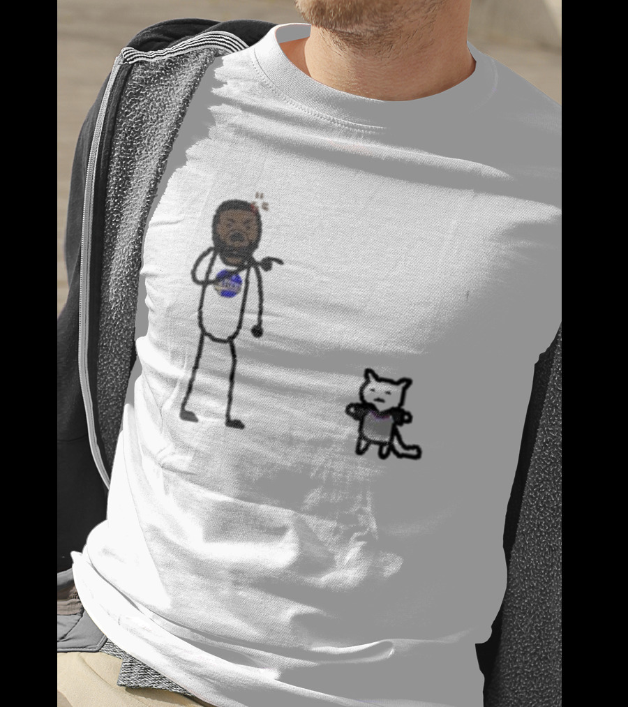 Draymond Basketball Angry Stick Figure With Paint Wearing Cat T-Shirt